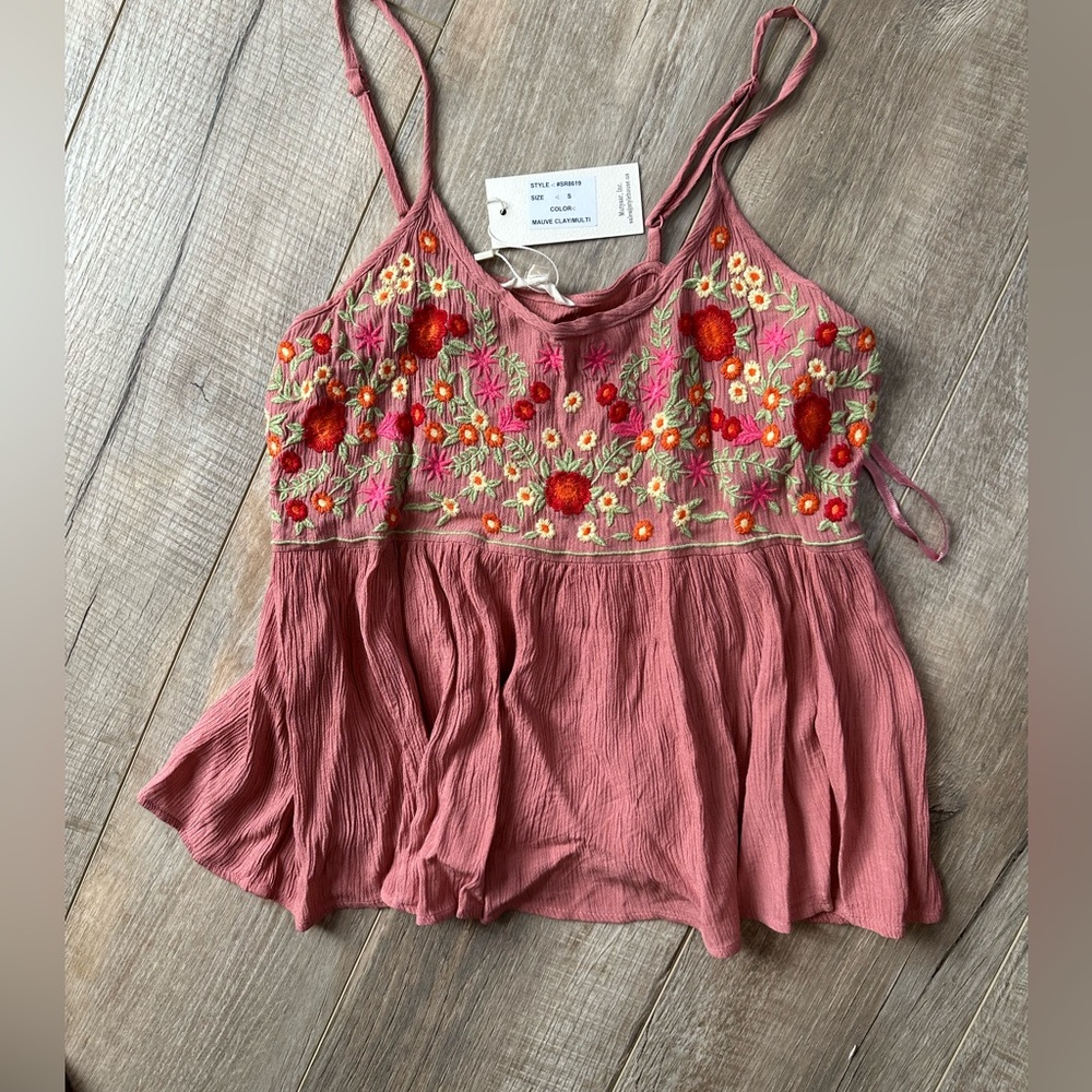 Mauve floral tank